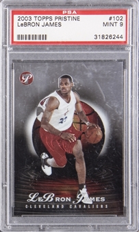 2003/04 Topps Pristine #102 LeBron James Rookie Card (#107/999) – PSA MINT 9